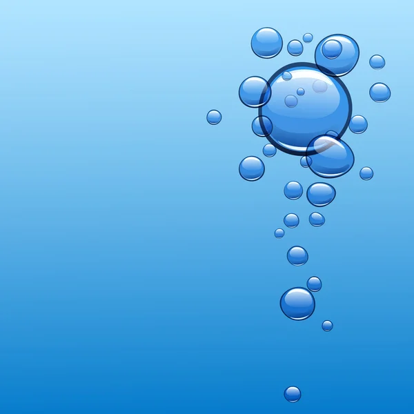 Blue water background with bubbles — Stock vektor