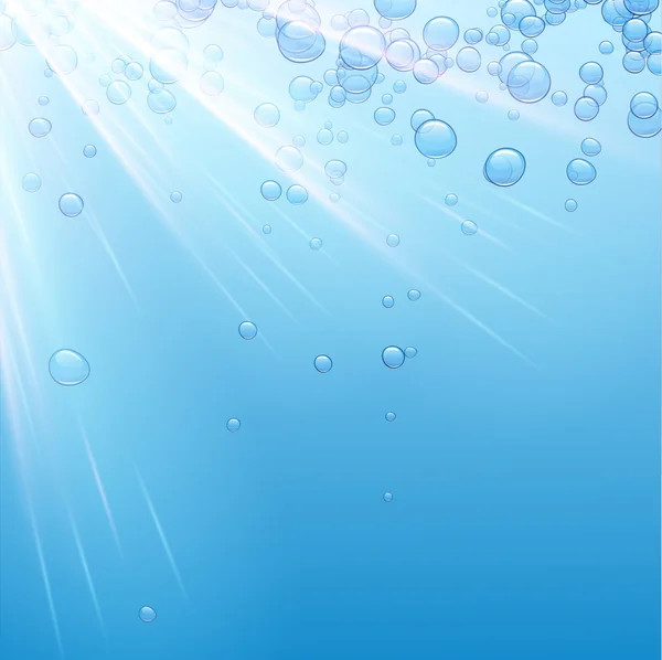 Blue water background with bubbles — Stock vektor