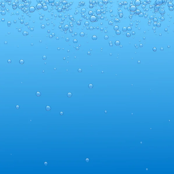거품으로 푸른 물 배경 — 스톡 벡터