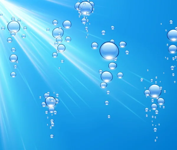 Fondo de agua azul con burbujas — Archivo Imágenes Vectoriales