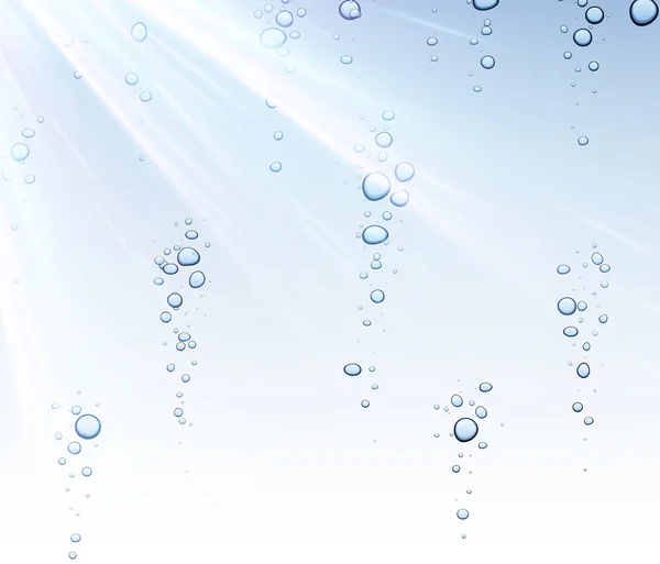 Fundo de água azul com bolhas — Vetor de Stock