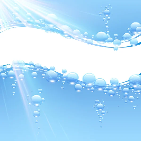 Blue water background with bubbles — Stock vektor