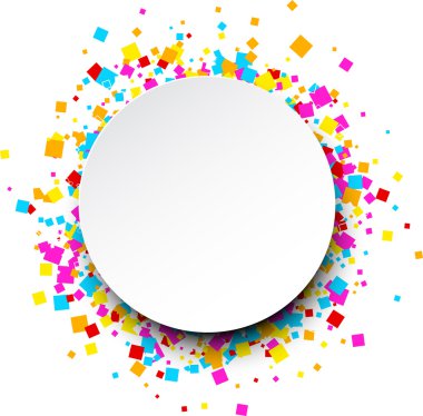 Round background with colour squares. clipart