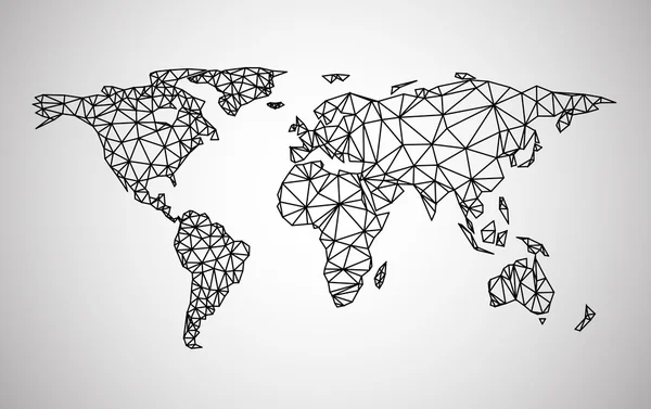 Mapa del mundo abstracto negro . — Archivo Imágenes Vectoriales