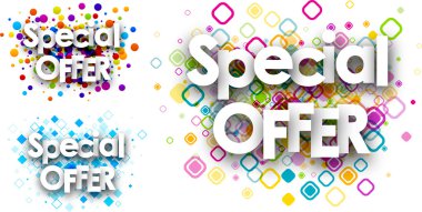 Special offer colour backgrounds. clipart