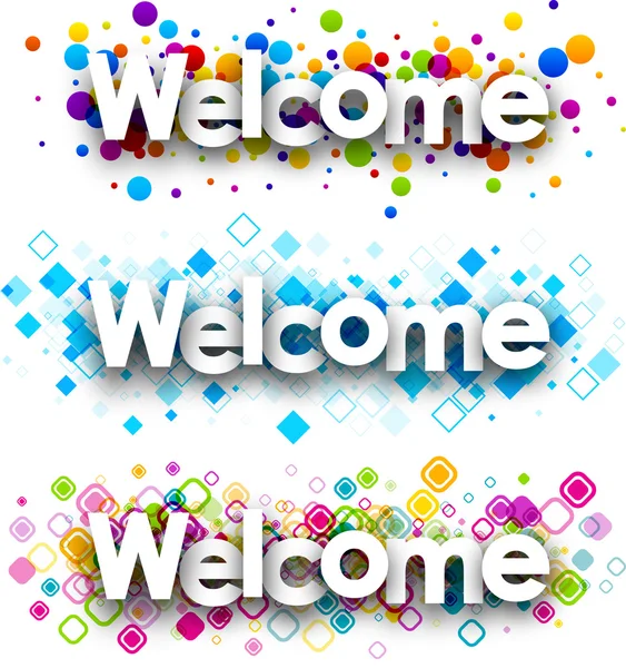 Welcome color banners. — Stock Vector