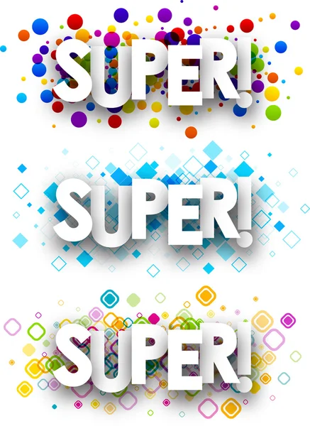 Super kleur banners. — Stockvector