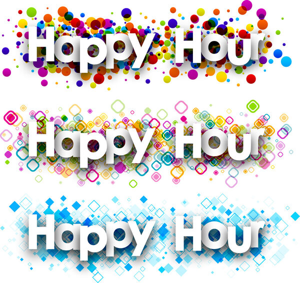 Happy hour colour banners.