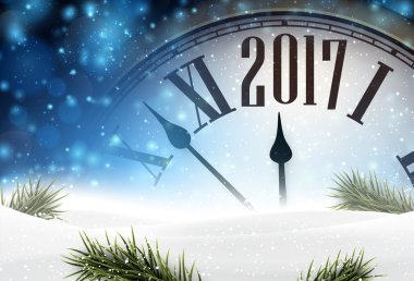 2017 yıl arka plan ile masa saati. 
