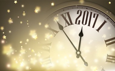 2017 yıl afiş ile masa saati. 