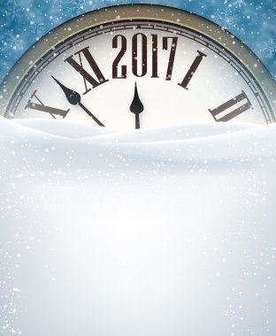 2017 yeni yıl arka plan ile masa saati.