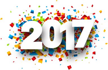 2017 arka plan konfeti ile. 