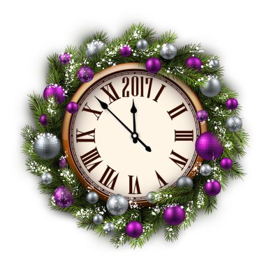 2017 yeni yıl yuvarlak saat. 