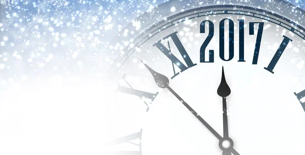 Bannière d'hiver 2017 avec horloge . — Image vectorielle