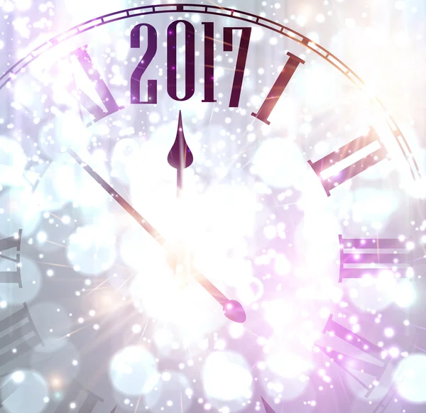 与时钟 2017年新年背景. — 图库矢量图片