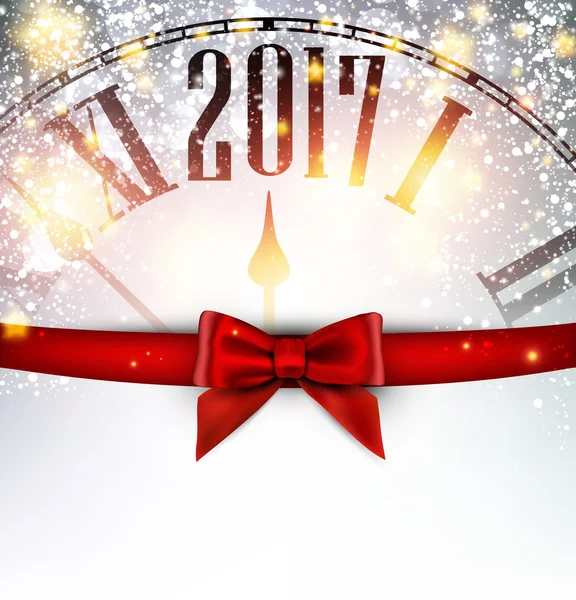 2017 novoroční pozadí s hodinami. — Stockový vektor