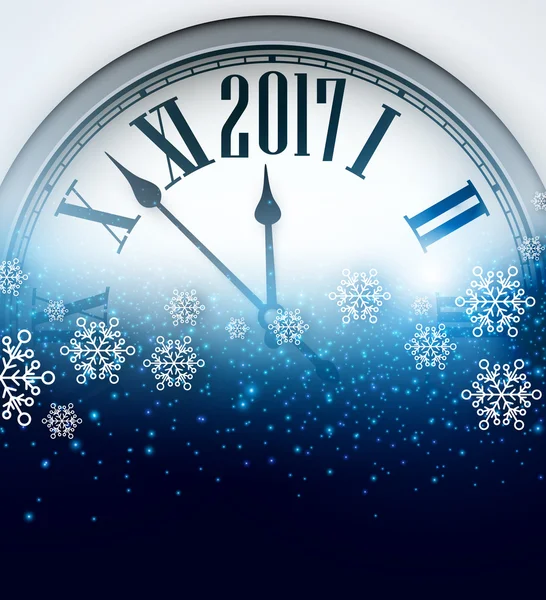 2017 Nouvel An fond avec horloge . — Image vectorielle