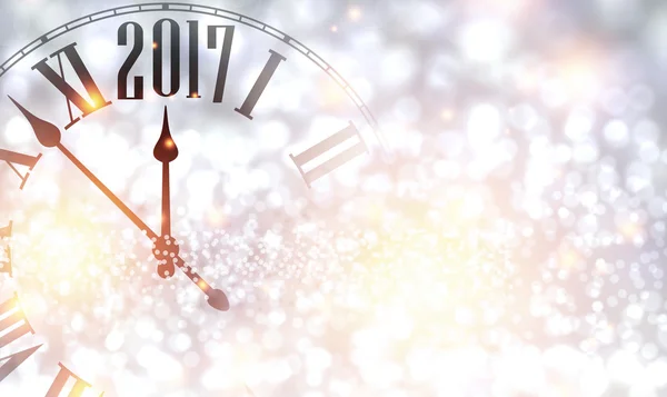 2017 Nuovo anno sfondo con orologio . — Vettoriale Stock
