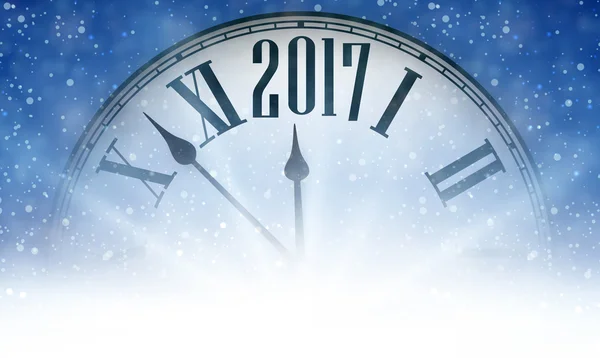 2017 New Year background with clock. — Stock Vector