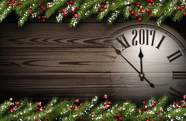 2017 nuovo anno sfondo in legno . — Vettoriale Stock