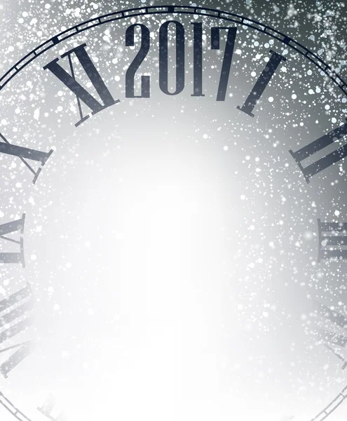 2017 Neujahr Hintergrund mit Uhr. — Stockvektor