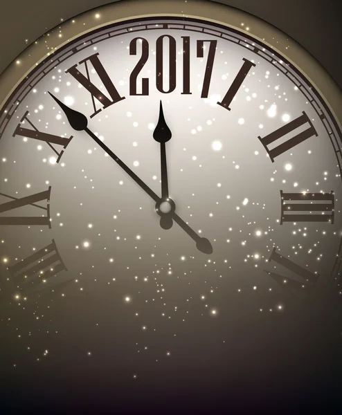 2017 Nouvel An fond avec horloge . — Image vectorielle