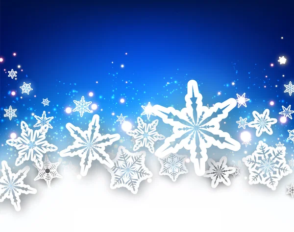 Winter blue background with snowflakes — Stock Vector