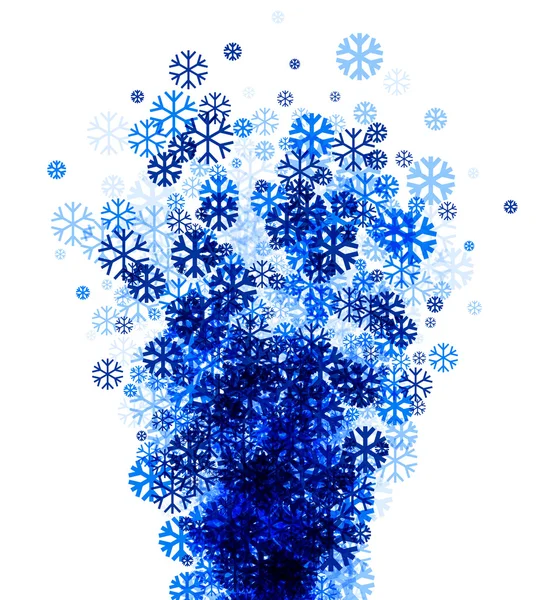 Iarnă cu fulgi de zăpadă albaștri — Vector de stoc