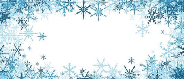 Invierno con copos azules — Vector de stock