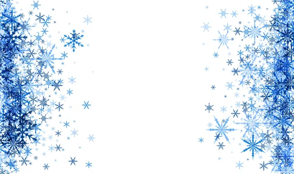 Winter met blauwe sneeuwvlokken — Stockvector