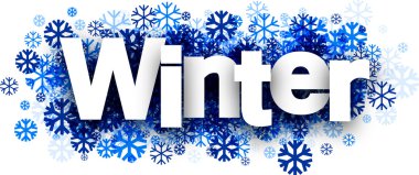 Kar taneleri ve metin ile kış banner