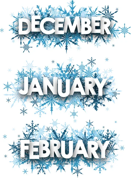 Bannière d'hiver avec flocons de neige et texte — Image vectorielle
