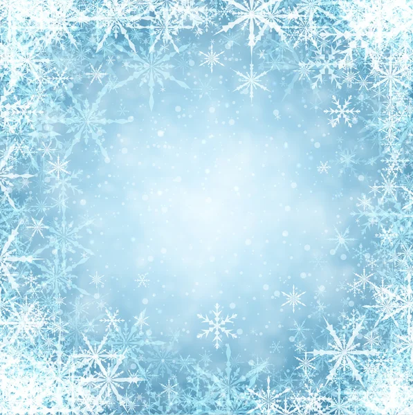 Hiver bleu avec flocons de neige — Image vectorielle