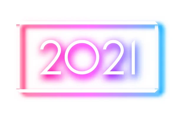 Panneau Lumineux Extérieur 2021 Cadre Carré Papier Gradient Bleu Rose — Image vectorielle