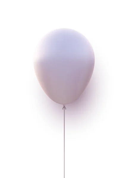 Lichtpaarse Ballon Met Draad Witte Achtergrond Vector Feestelijke Illustratie — Stockvector
