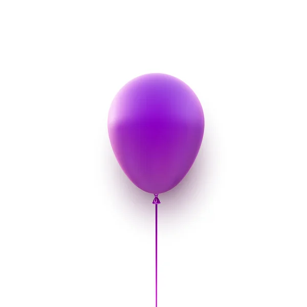 Фіолетова Куля Стрічкою Білому Тлі Векторна Святкова Ілюстрація — стоковий вектор
