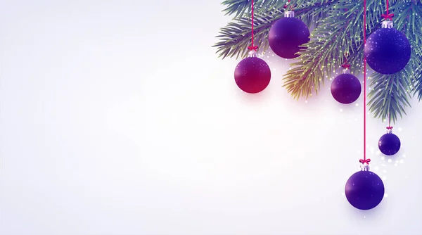 Метт Темно Синій Фіолетовий Різдвяні Сукні Зеленими Ялинковими Гілками Світло — стоковий вектор