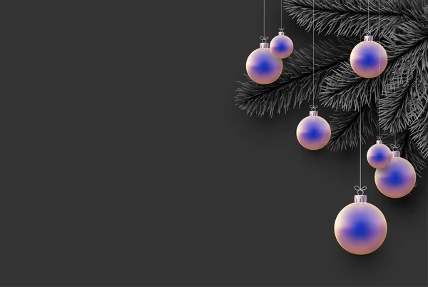 夏青とベージュの泡とトウヒの枝 新年のチラシ ポスター カード バナー テキスト用のスペース ベクターのお祝いイラスト — ストックベクタ
