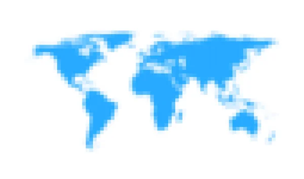 Піктограма Піксельної Карти Блакитного Світу Векторні Ілюстрації — стоковий вектор