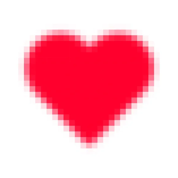 Verpixeltes Rotes Herzform Symbol Schaltfläche Gestaltungselement Vektorillustration — Stockvektor