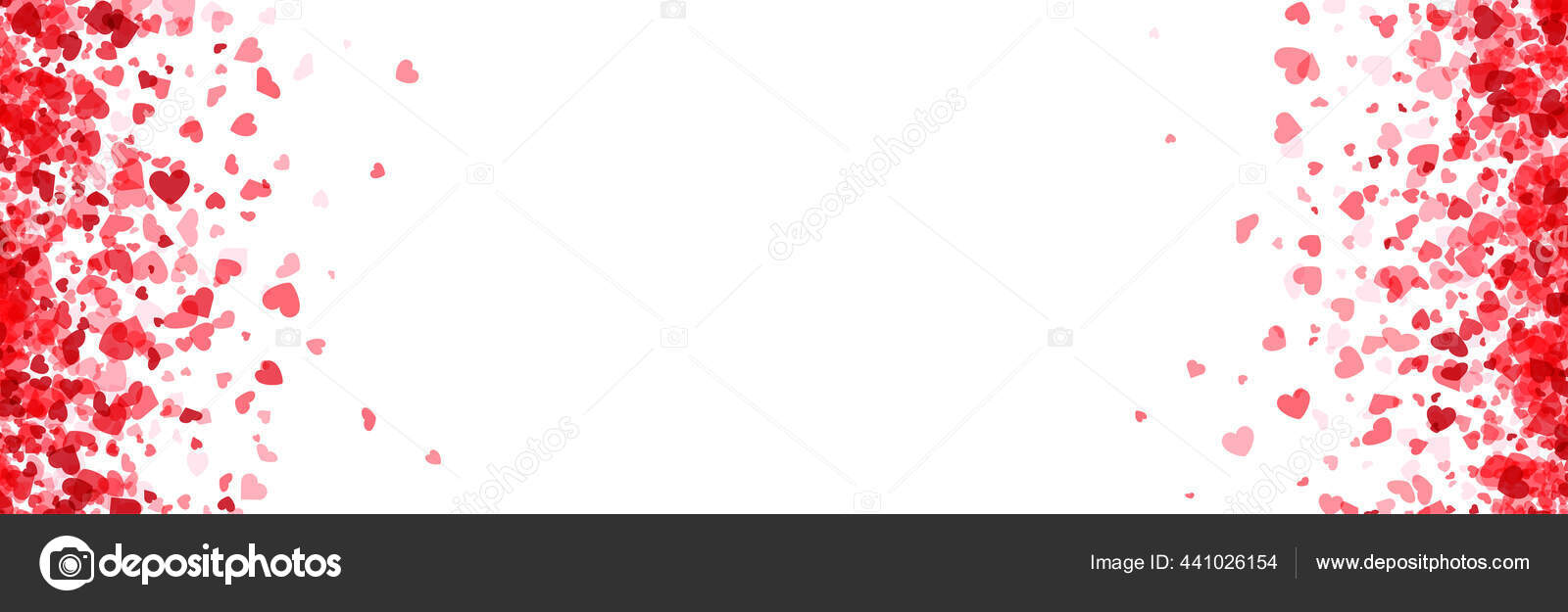 Red Hearts Confetti Frame White Background Valentine Day Banner Template Vector Image By C Maxborovkov Vector Stock 441026154