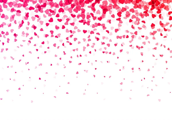 Rosa Rosso Cuori Coriandoli Modello Sfondo San Valentino Scheda Modello — Vettoriale Stock