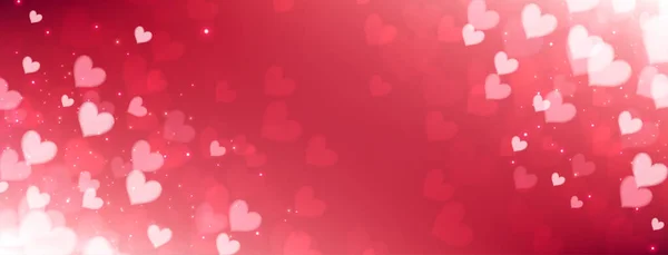红白相间的背景模糊了心 爱情和健康的象征 情人节 矢量说明 — 图库矢量图片