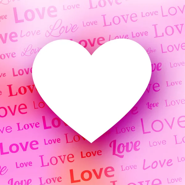 Padrão Texto Amor Com Coração Vazio Dia Dos Namorados Modelo —  Vetores de Stock