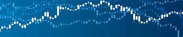 Abstraktní Svícen Finanční Grafy Pozadí Modré Pozadí Vektorová Ilustrace — Stockový vektor