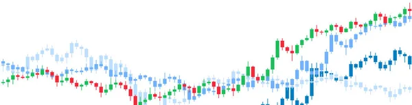 Grafica Astratta Del Candeliere Sfondo Bianco Analisi Degli Affari Bandiera — Vettoriale Stock