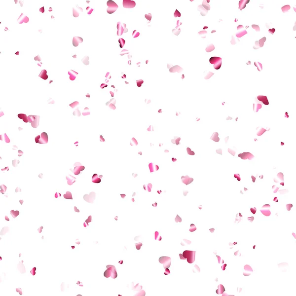 Corações Cor Rosa Confetti Fundo Padrão Dia Dos Namorados Cartão — Vetor de Stock