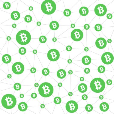 Bitcoin nakit kripto para birimi. Soyut kablo örgüsü arka planı. Vektör illüstrasyonu.