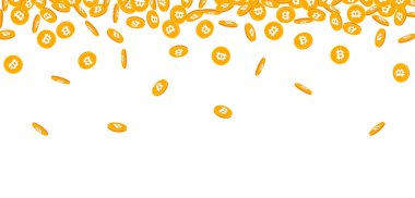 3d turuncu Bitcoin paralarla arka plan.