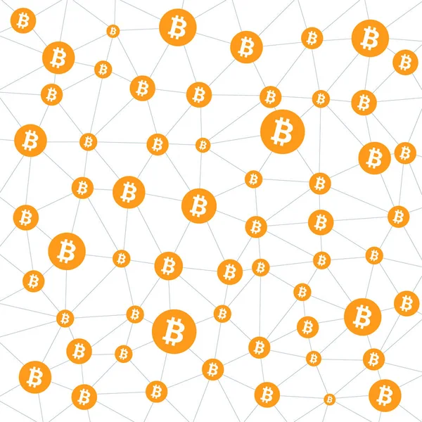 Bitcoin Cryptogeld Abstracte Draadkader Mesh Achtergrond Vectorillustratie — Stockvector